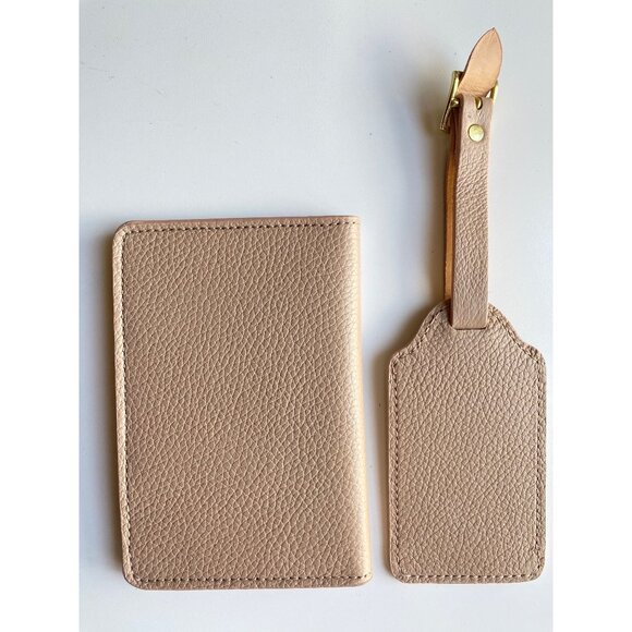 Lucchese Leather Passport Holder + Luggage Tag Set – Blush R1236-6511 - Picture 2 of 8